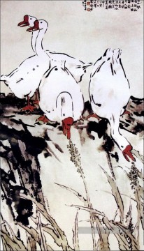 Xu Beihong geese chinois traditionnel Peinture à l'huile
